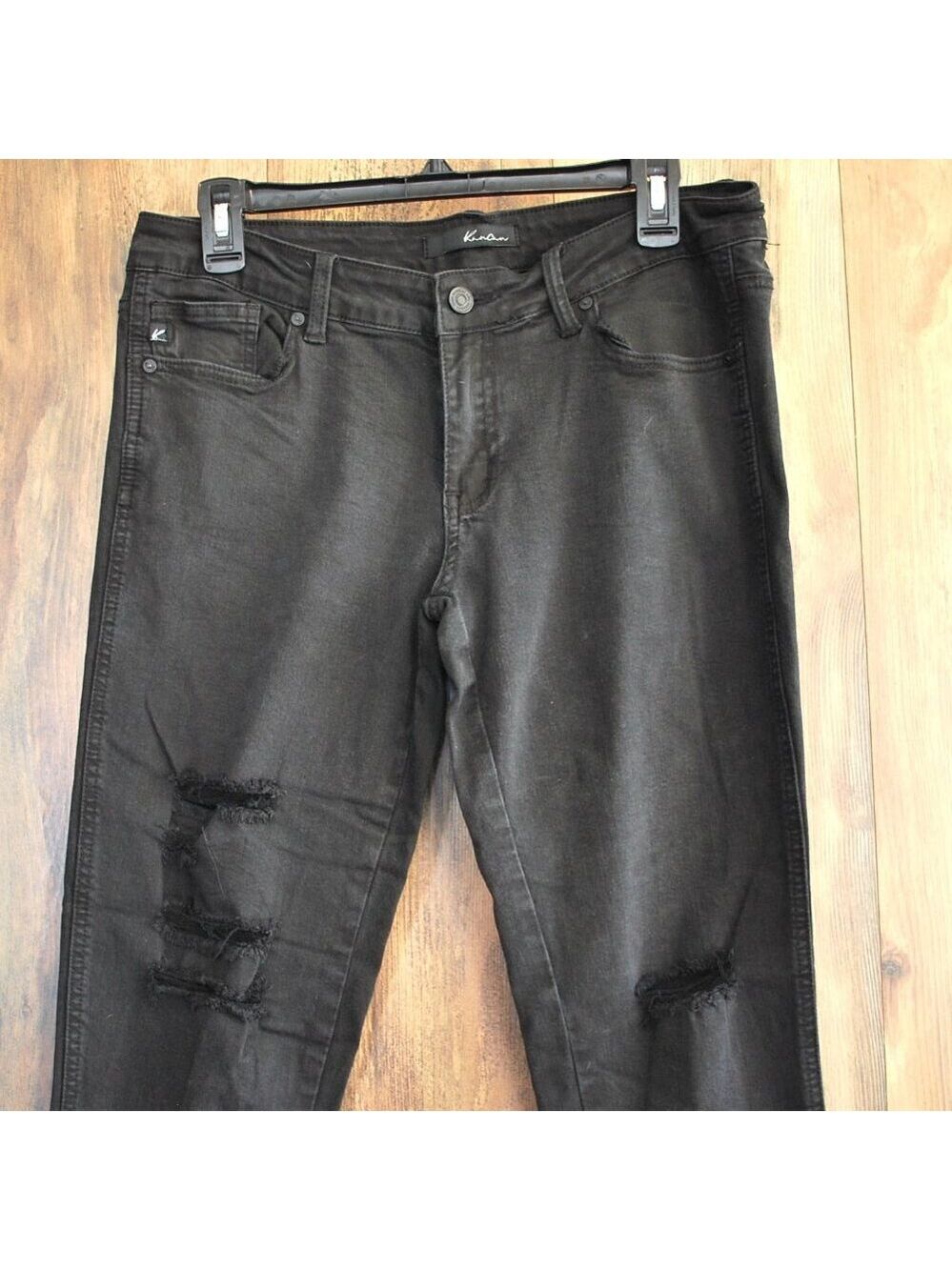 KanCan Womens Distressed Black Jeans W13 30 Estilo 5217